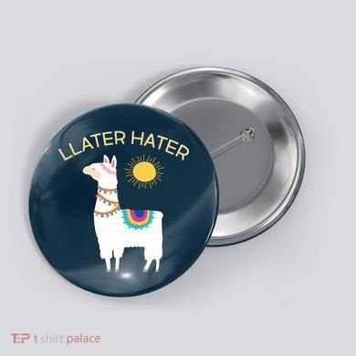 Llater Hater Llama Button