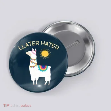 Llater Hater Llama Button