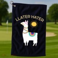Llater Hater Llama Golf Towel thumb 1