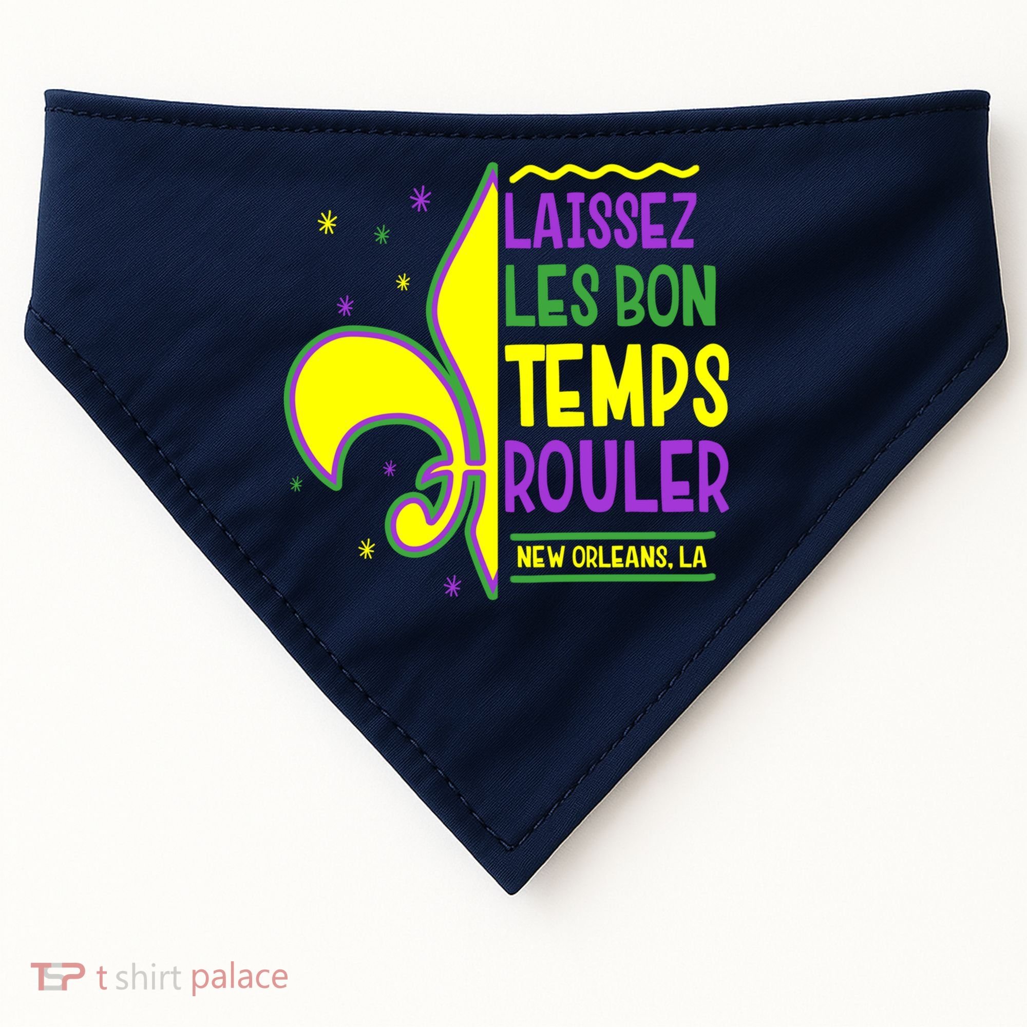 Laissez Les Bon Temps Rouler Let The Good Times Roll USA-Made Doggie Bandana