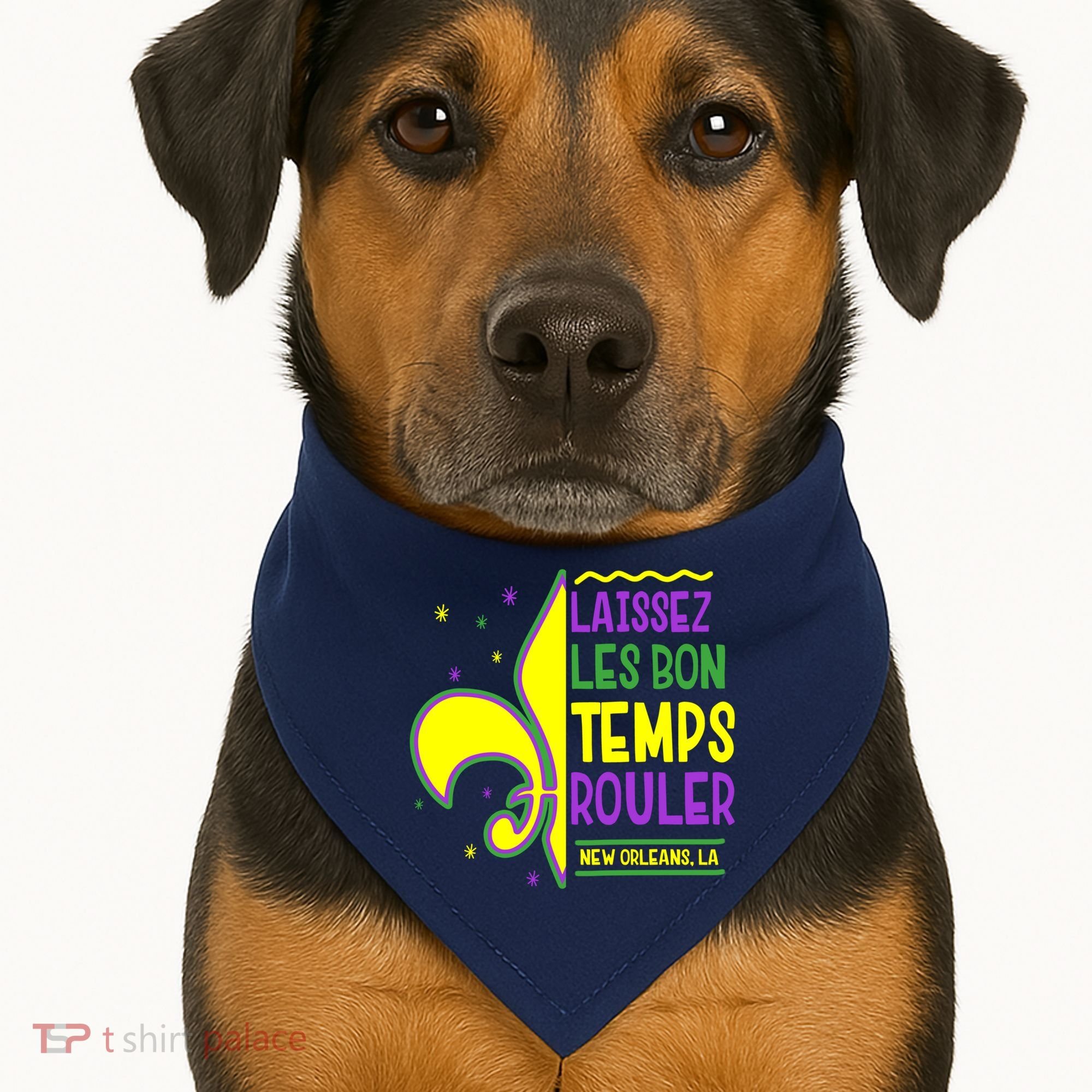 Laissez Les Bon Temps Rouler Let The Good Times Roll USA-Made Doggie Bandana