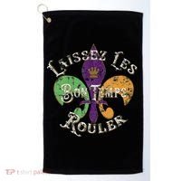 Laissez Les Bon Temps Rouler Mardi Gras 2024 Fleur De Lis Golf Towel thumb 0