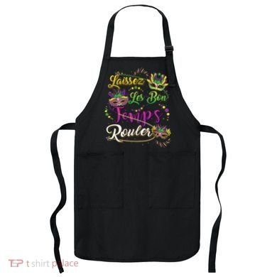 Laissez Les Bon Temps Rouler Mardi Gras Beads Tee   Apron