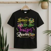 Laissez Les Bon Temps Rouler Mardi Gras Beads Tee   T-Shirt thumb 2