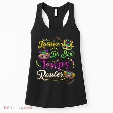 Laissez Les Bon Temps Rouler Mardi Gras Beads Tee   Women's Tank Top