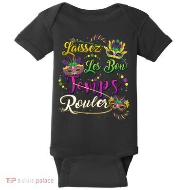 Laissez Les Bon Temps Rouler Mardi Gras Beads Tee   Baby Bodysuit