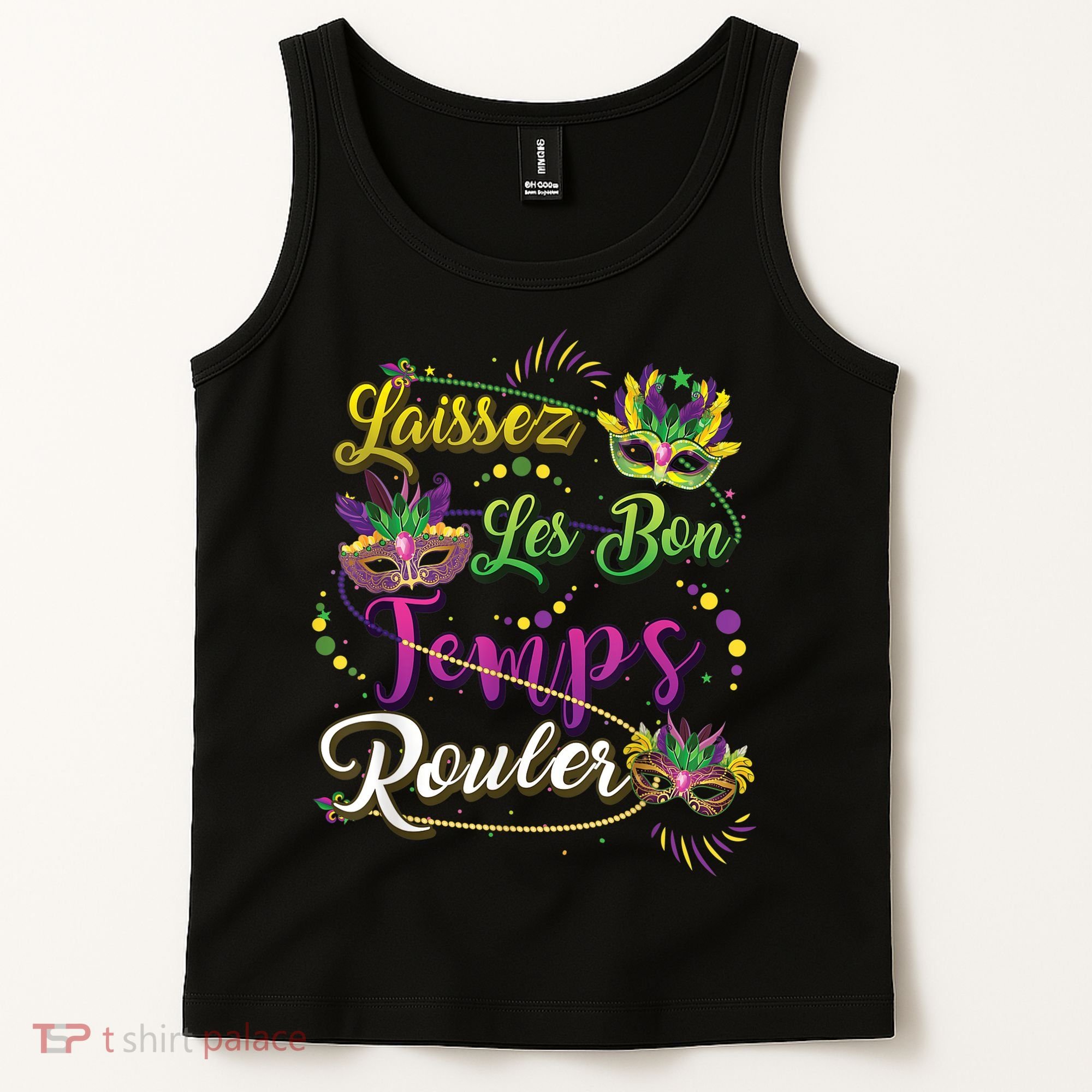 Laissez Les Bon Temps Rouler Mardi Gras Beads Tee   Tank Top