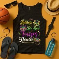 Laissez Les Bon Temps Rouler Mardi Gras Beads Tee   Tank Top thumb 4
