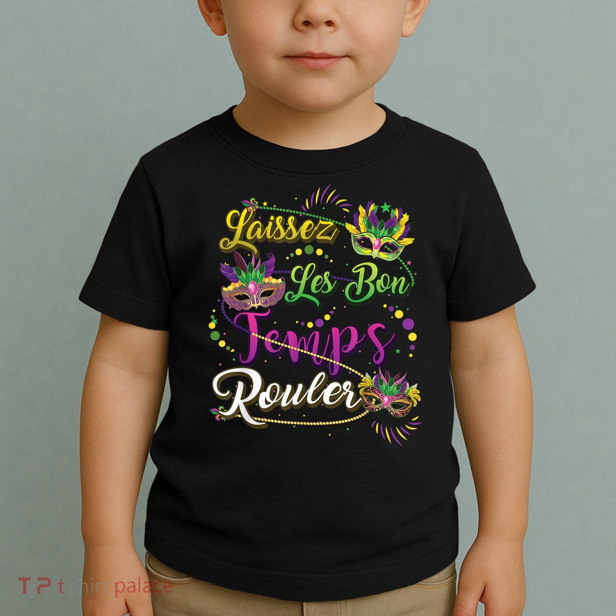 Laissez Les Bon Temps Rouler Mardi Gras Beads Tee   Toddler T-Shirt