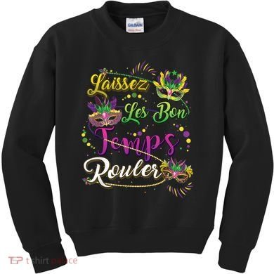 Laissez Les Bon Temps Rouler Mardi Gras Beads Tee   Kids Sweatshirt