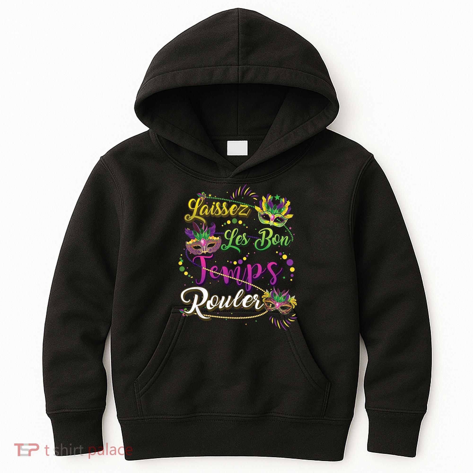 Laissez Les Bon Temps Rouler Mardi Gras Beads Tee   Kids Hoodie