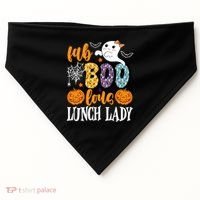 Lunch Lady Boo Halloween Festive Cute USA-Made Doggie Bandana thumb 0