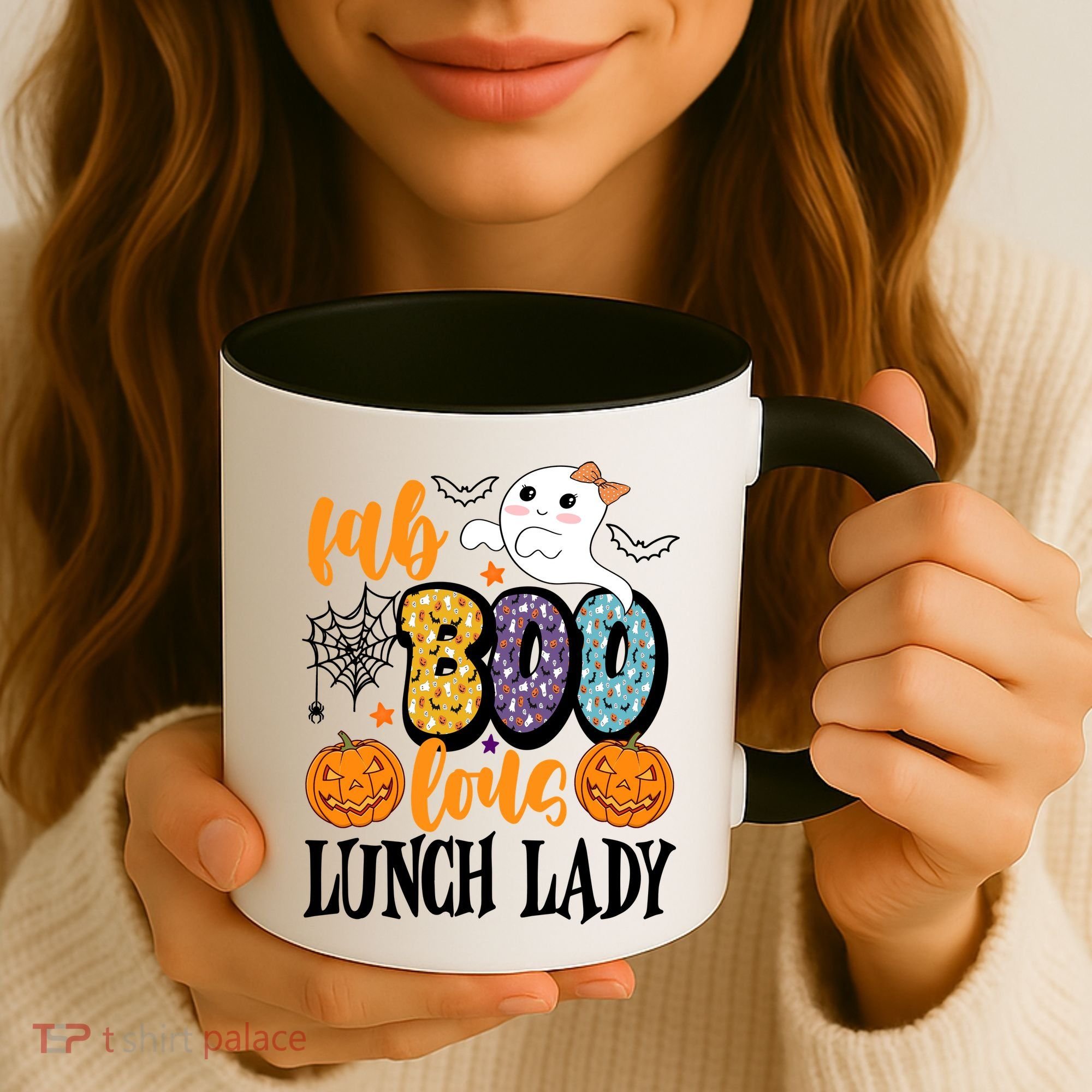 Lunch Lady Boo Halloween Festive Cute Coffee Mug