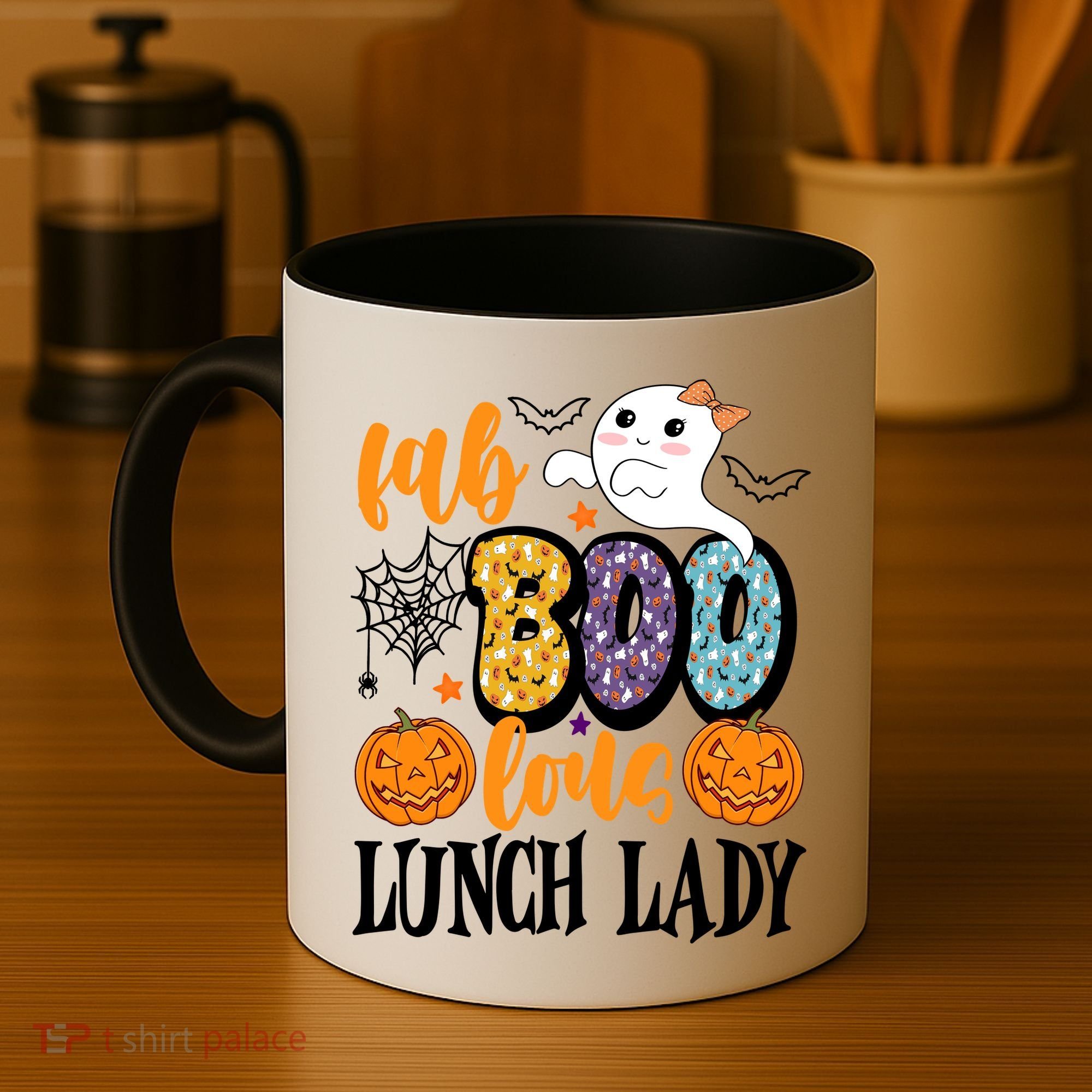 Lunch Lady Boo Halloween Festive Cute Coffee Mug