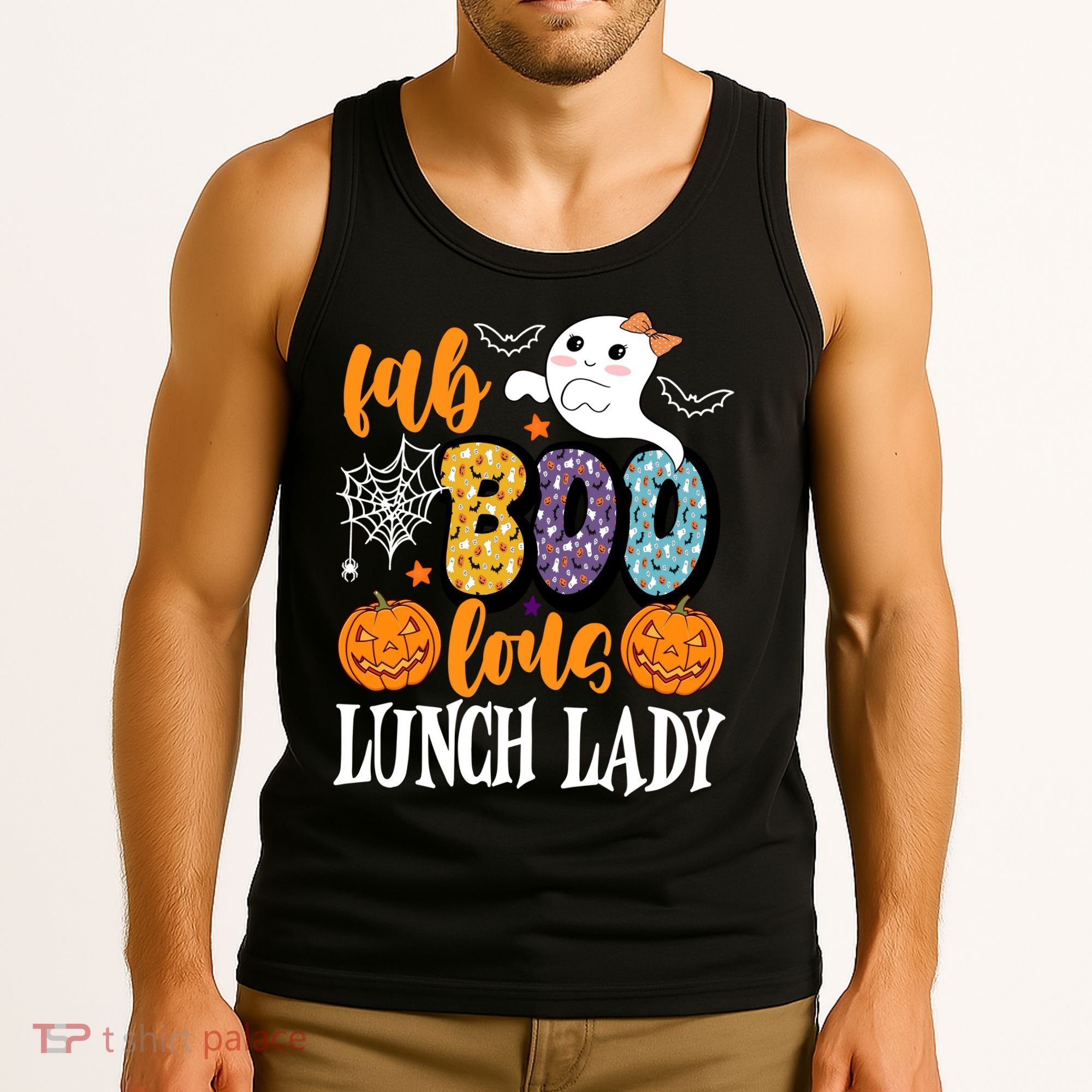 Lunch Lady Boo Halloween Festive Cute Tank Top