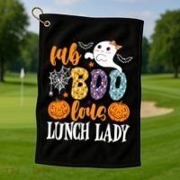 Lunch Lady Boo Halloween Festive Cute Golf Towel thumb 1
