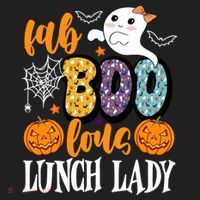 Lunch Lady Boo Halloween Festive Cute Plastic Christmas Ball Ornament thumb 1
