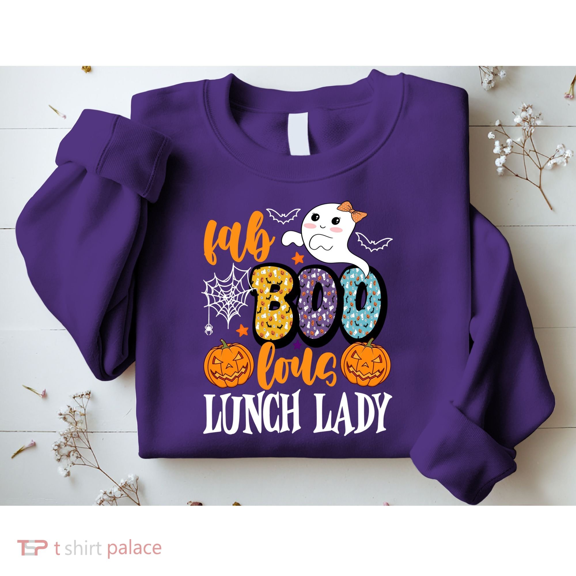 Lunch Lady Boo Halloween Festive Cute Sweatshirt