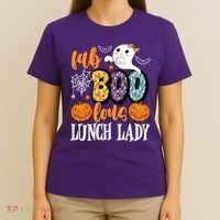 Lunch Lady Boo Halloween Festive Cute T-Shirt thumb 4