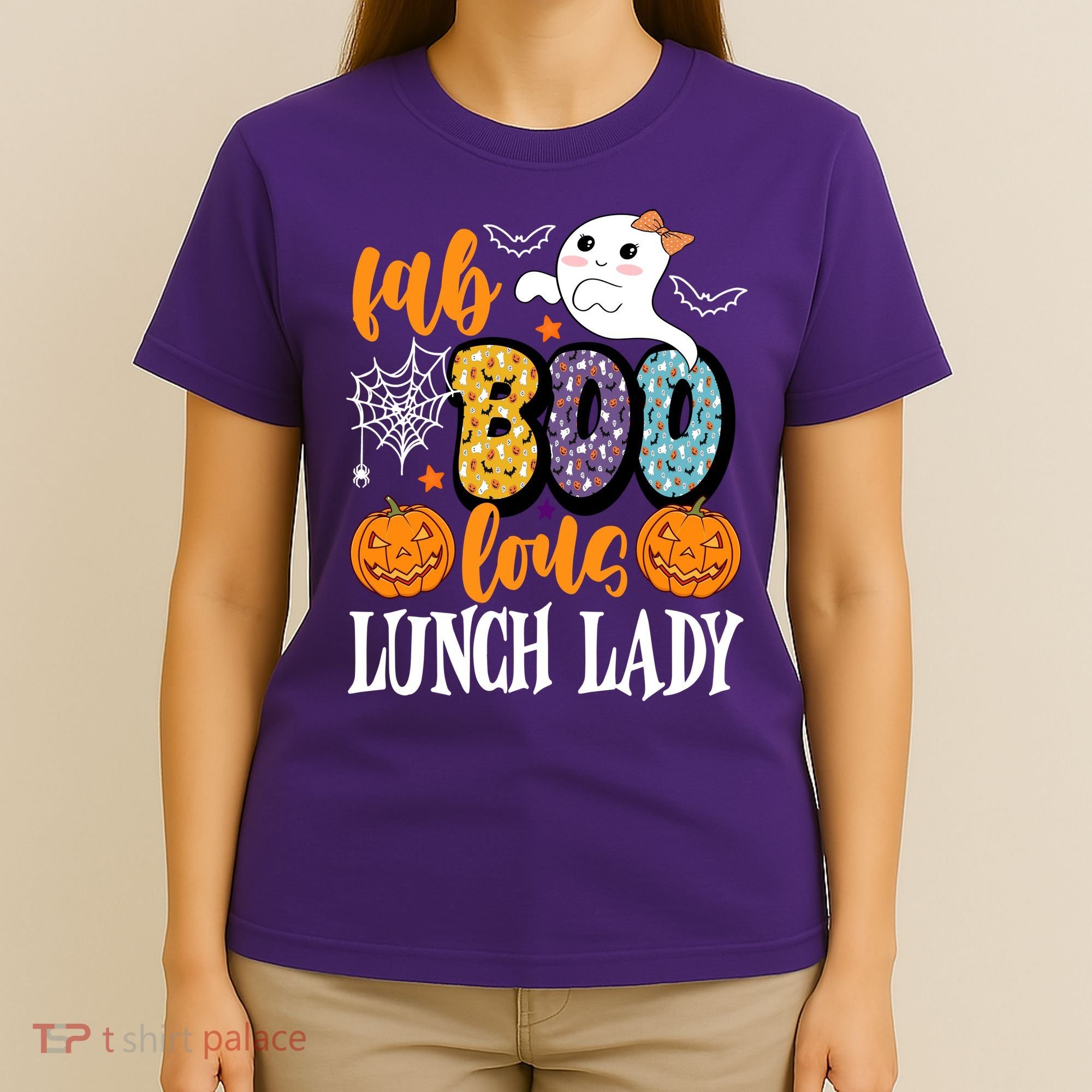 Lunch Lady Boo Halloween Festive Cute T-Shirt