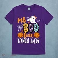 Lunch Lady Boo Halloween Festive Cute T-Shirt thumb 5