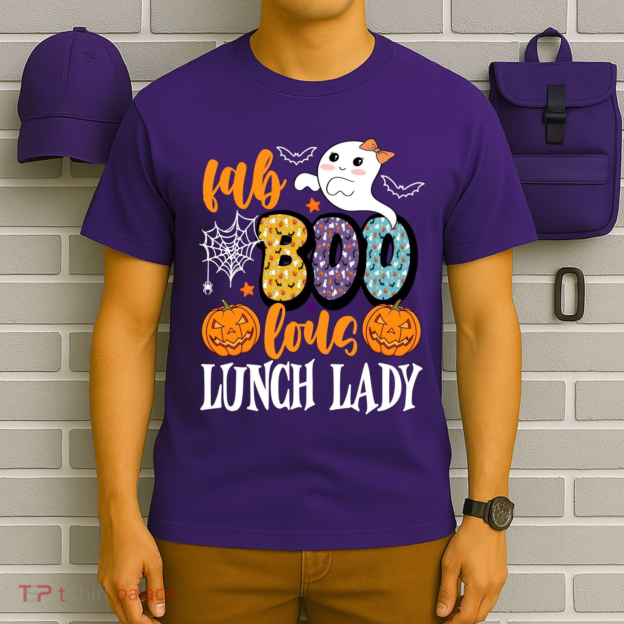 Lunch Lady Boo Halloween Festive Cute T-Shirt