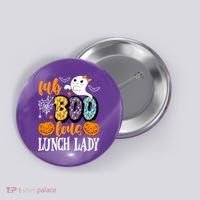 Lunch Lady Boo Halloween Festive Cute Button thumb 0