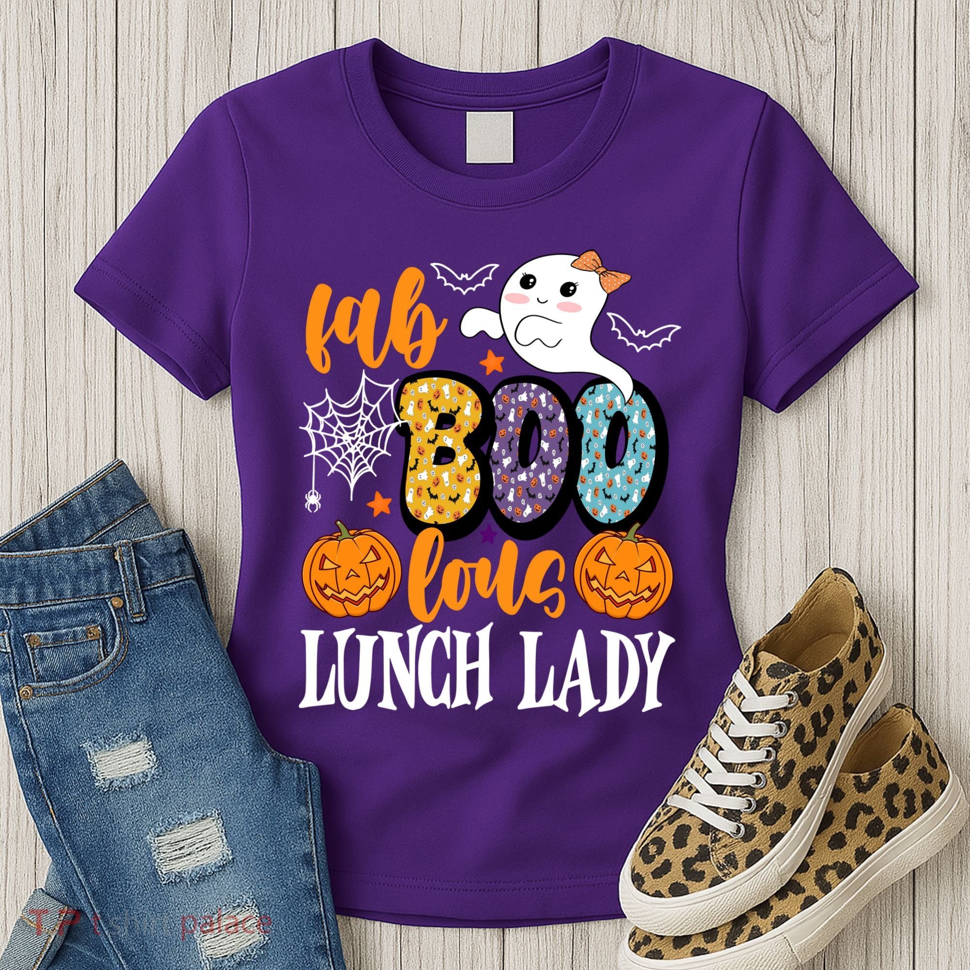 Lunch Lady Boo Halloween Festive Cute Women's T-Shirt