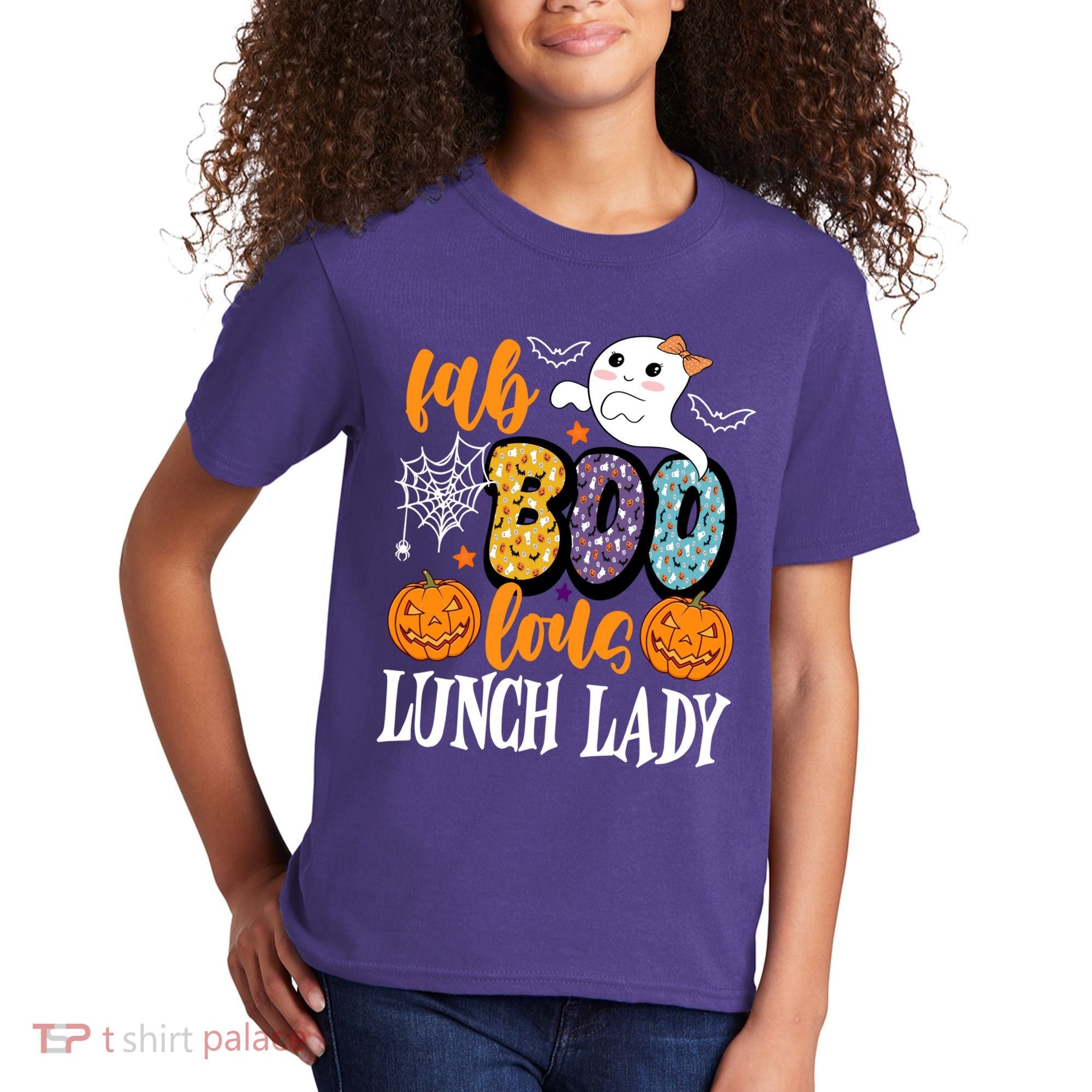 Lunch Lady Boo Halloween Festive Cute Kids T-Shirt