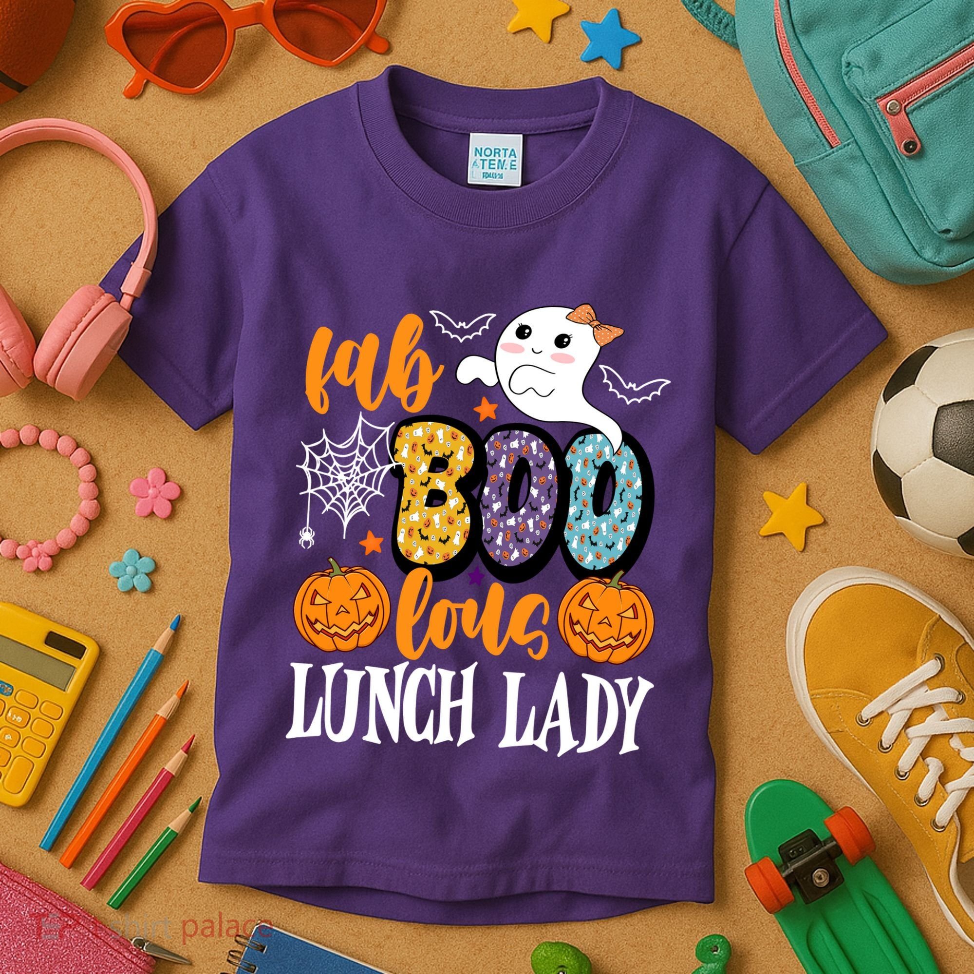 Lunch Lady Boo Halloween Festive Cute Kids T-Shirt