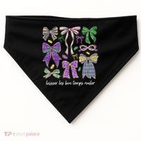 Laissez Les Bon Temps Rouler Mardi Gras Coquette Bow USA-Made Doggie Bandana thumb 0