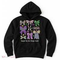 Laissez Les Bon Temps Rouler Mardi Gras Coquette Bow Hoodie thumb 0