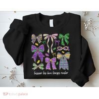 Laissez Les Bon Temps Rouler Mardi Gras Coquette Bow Sweatshirt thumb 2