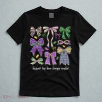Laissez Les Bon Temps Rouler Mardi Gras Coquette Bow T-Shirt thumb 5