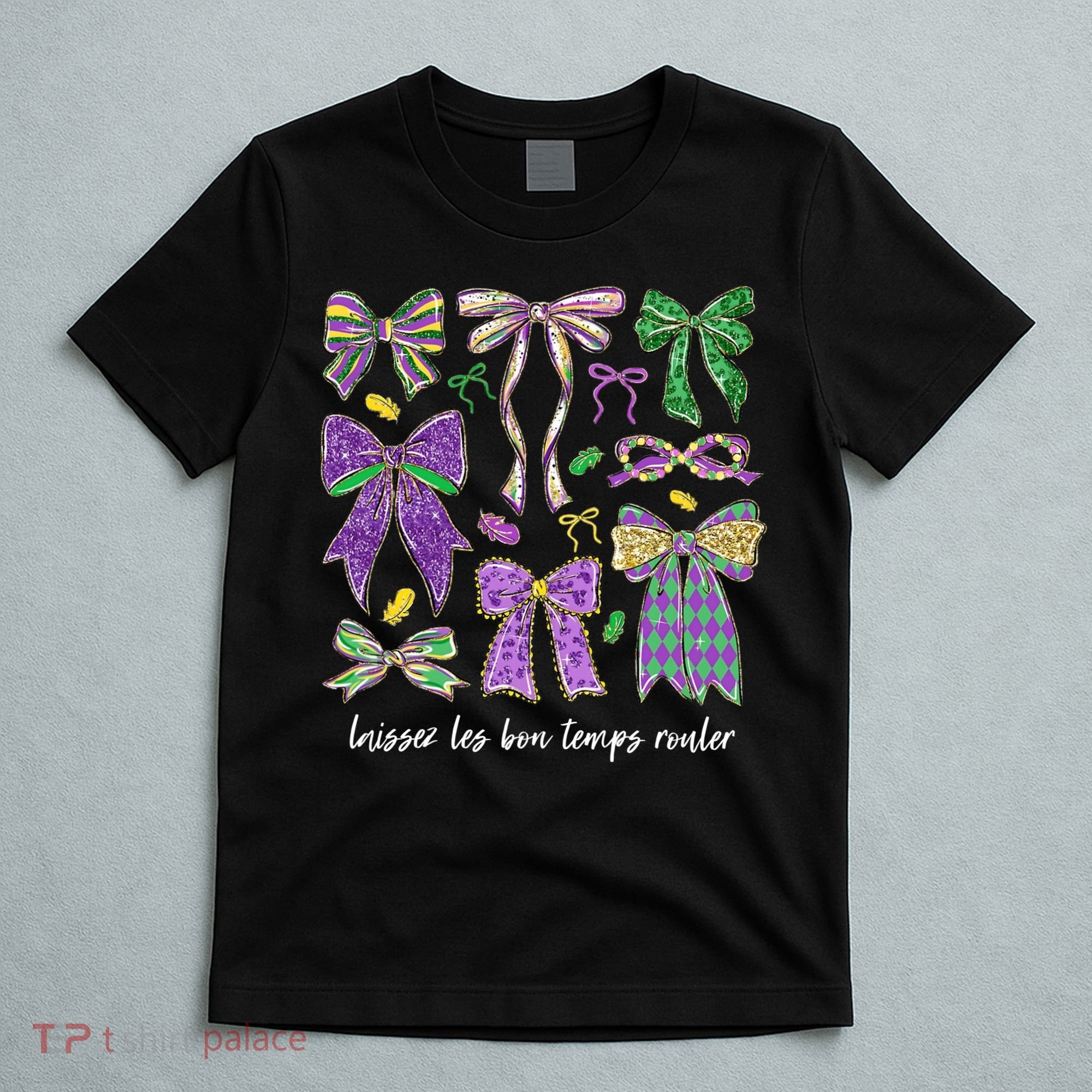 Laissez Les Bon Temps Rouler Mardi Gras Coquette Bow T-Shirt