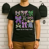 Laissez Les Bon Temps Rouler Mardi Gras Coquette Bow T-Shirt thumb 6