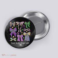 Laissez Les Bon Temps Rouler Mardi Gras Coquette Bow Button thumb 0