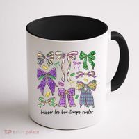 Laissez Les Bon Temps Rouler Mardi Gras Coquette Bow Coffee Mug thumb 1