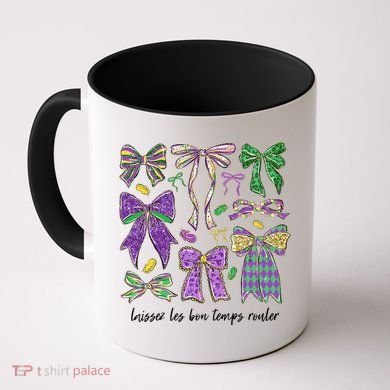 Laissez Les Bon Temps Rouler Mardi Gras Coquette Bow Coffee Mug