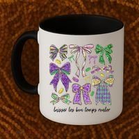 Laissez Les Bon Temps Rouler Mardi Gras Coquette Bow Coffee Mug thumb 2