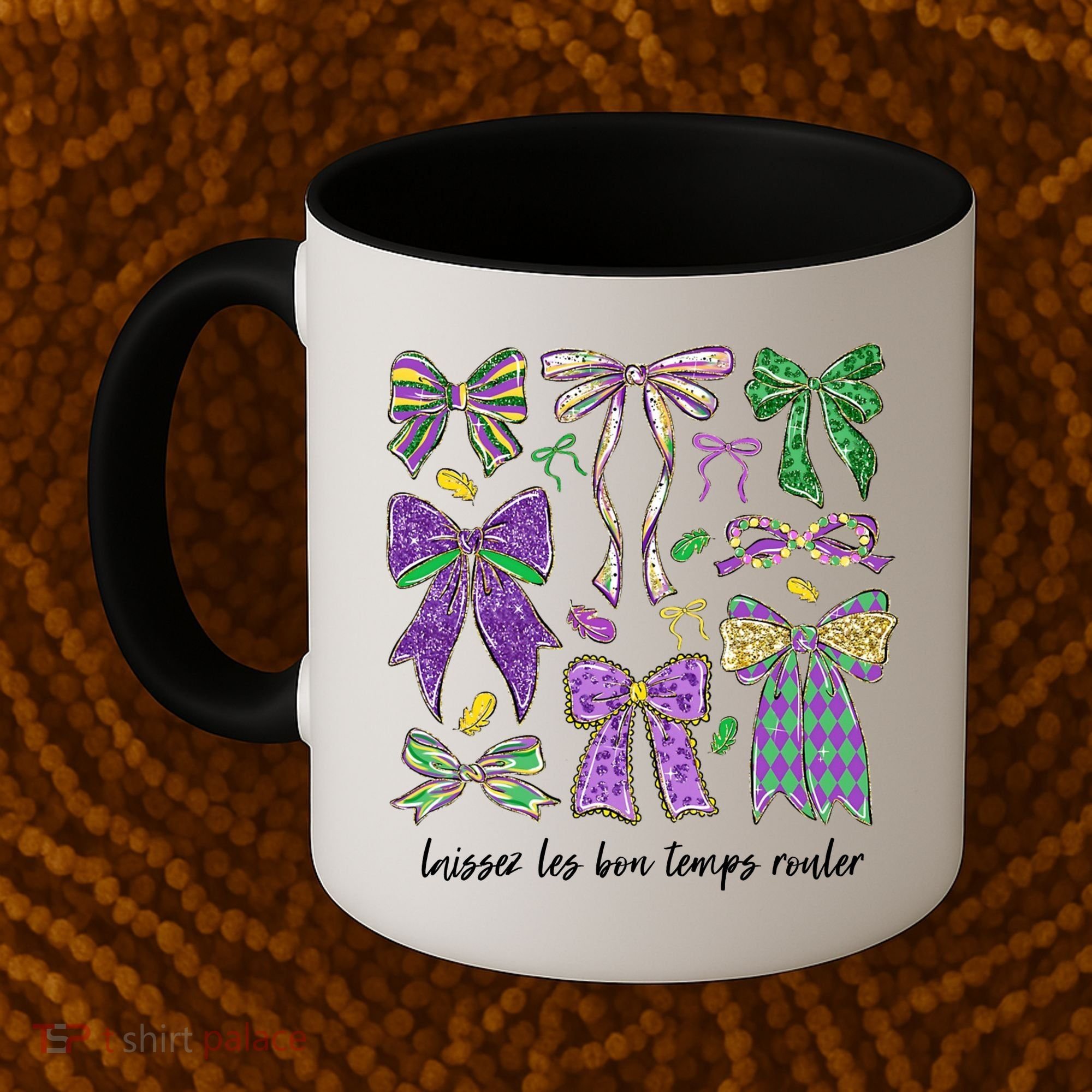 Laissez Les Bon Temps Rouler Mardi Gras Coquette Bow Coffee Mug