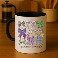 Laissez Les Bon Temps Rouler Mardi Gras Coquette Bow Coffee Mug thumb 4