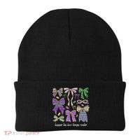 Laissez Les Bon Temps Rouler Mardi Gras Coquette Bow Beanie thumb 0