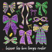 Laissez Les Bon Temps Rouler Mardi Gras Coquette Bow Beanie thumb 2