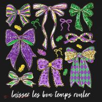 Laissez Les Bon Temps Rouler Mardi Gras Coquette Bow Women's Hoodie thumb 2