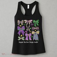 Laissez Les Bon Temps Rouler Mardi Gras Coquette Bow Women's Tank Top thumb 3