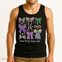 Laissez Les Bon Temps Rouler Mardi Gras Coquette Bow Tank Top thumb 3