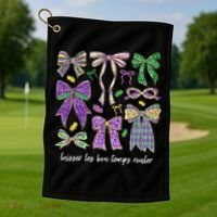 Laissez Les Bon Temps Rouler Mardi Gras Coquette Bow Golf Towel thumb 1