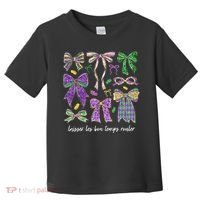 Laissez Les Bon Temps Rouler Mardi Gras Coquette Bow Toddler T-Shirt thumb 0