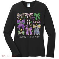 Laissez Les Bon Temps Rouler Mardi Gras Coquette Bow Women's Long Sleeve Shirt thumb 0